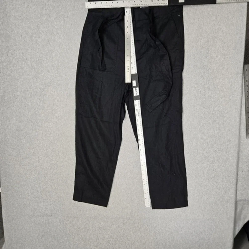 Banana Republic Women Pants 12 Black Cotton Linen Coastal‎ Beach NWT
